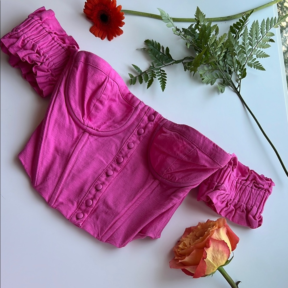 Pink ASTR THE LABEL Off-Shoulder Women's Corset Top
